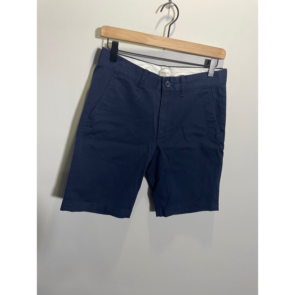 Crewcuts Chino Shorts Boys 16 Navy Blue Cotton Twill Preppy Uniform Casual